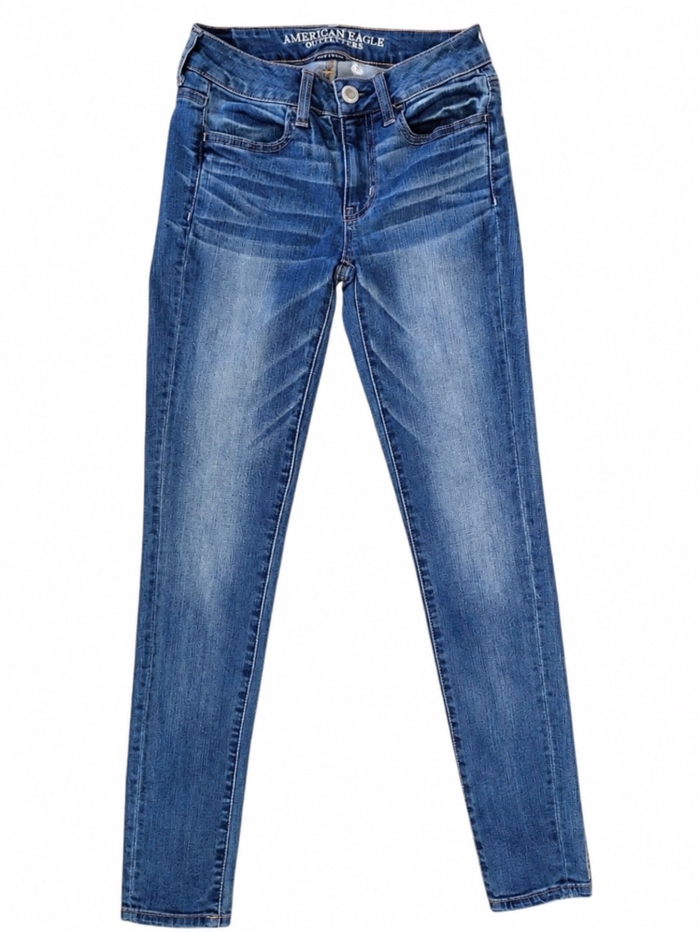 American Eagle Outfitters Super Stretch Jegging in Medium Indigo Blue - Size 2